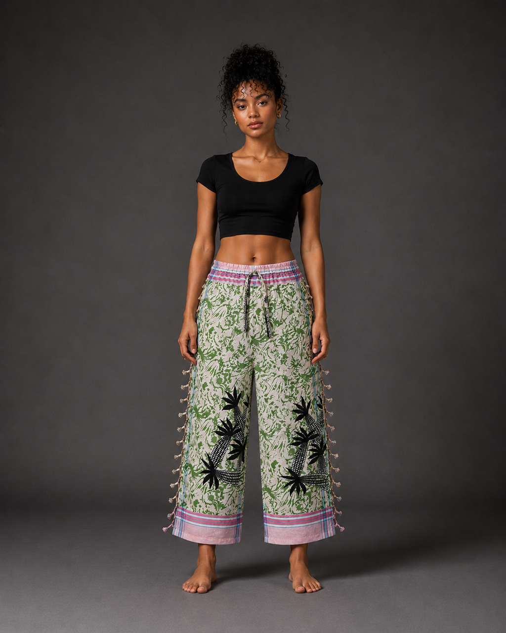 Green + Pink Baby Graphic Pants