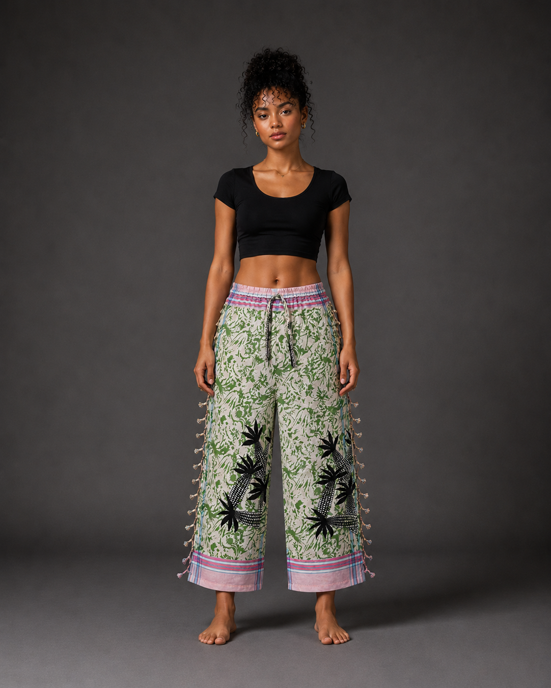 Green + Pink Baby Graphic Pants