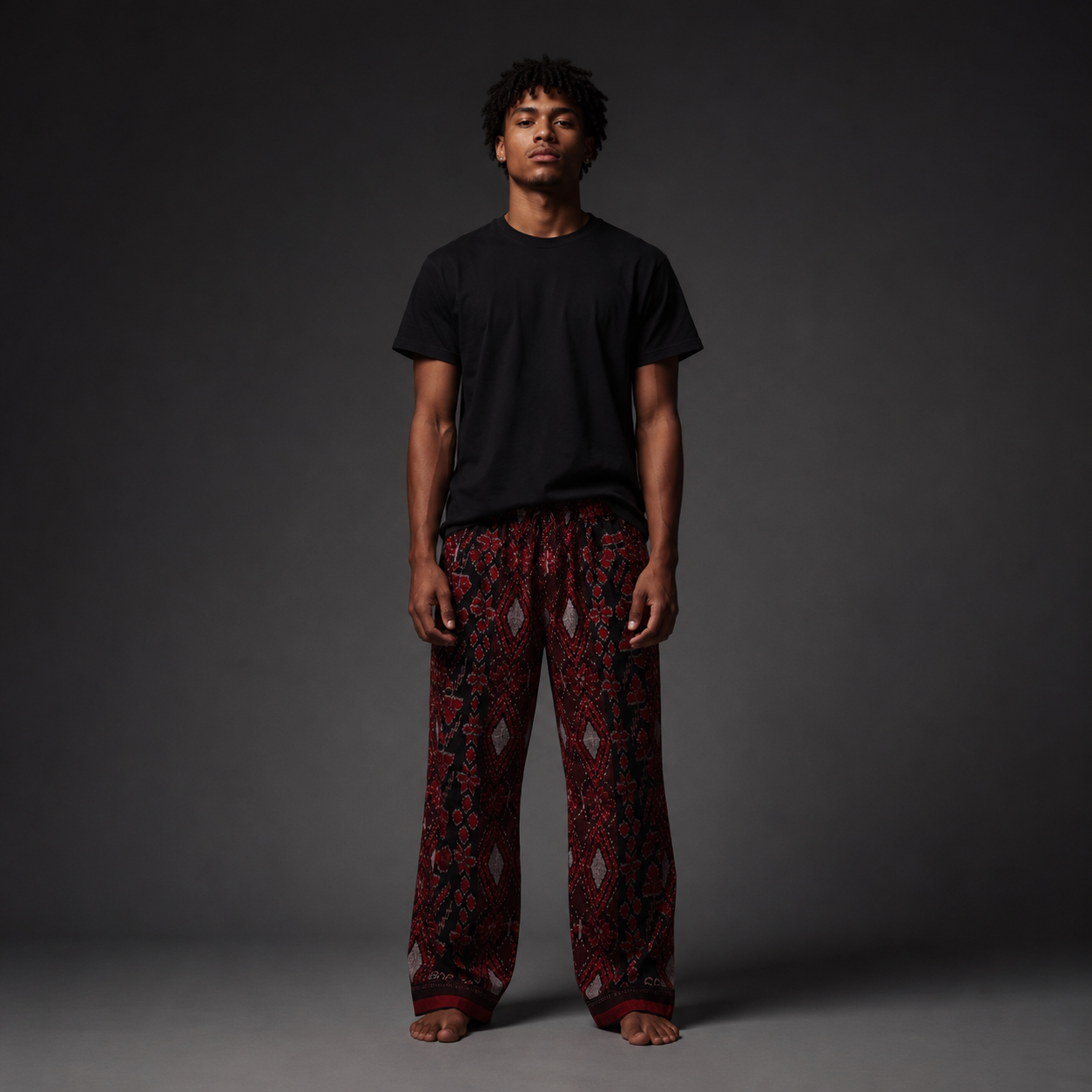 Red + Black Tribal Pants