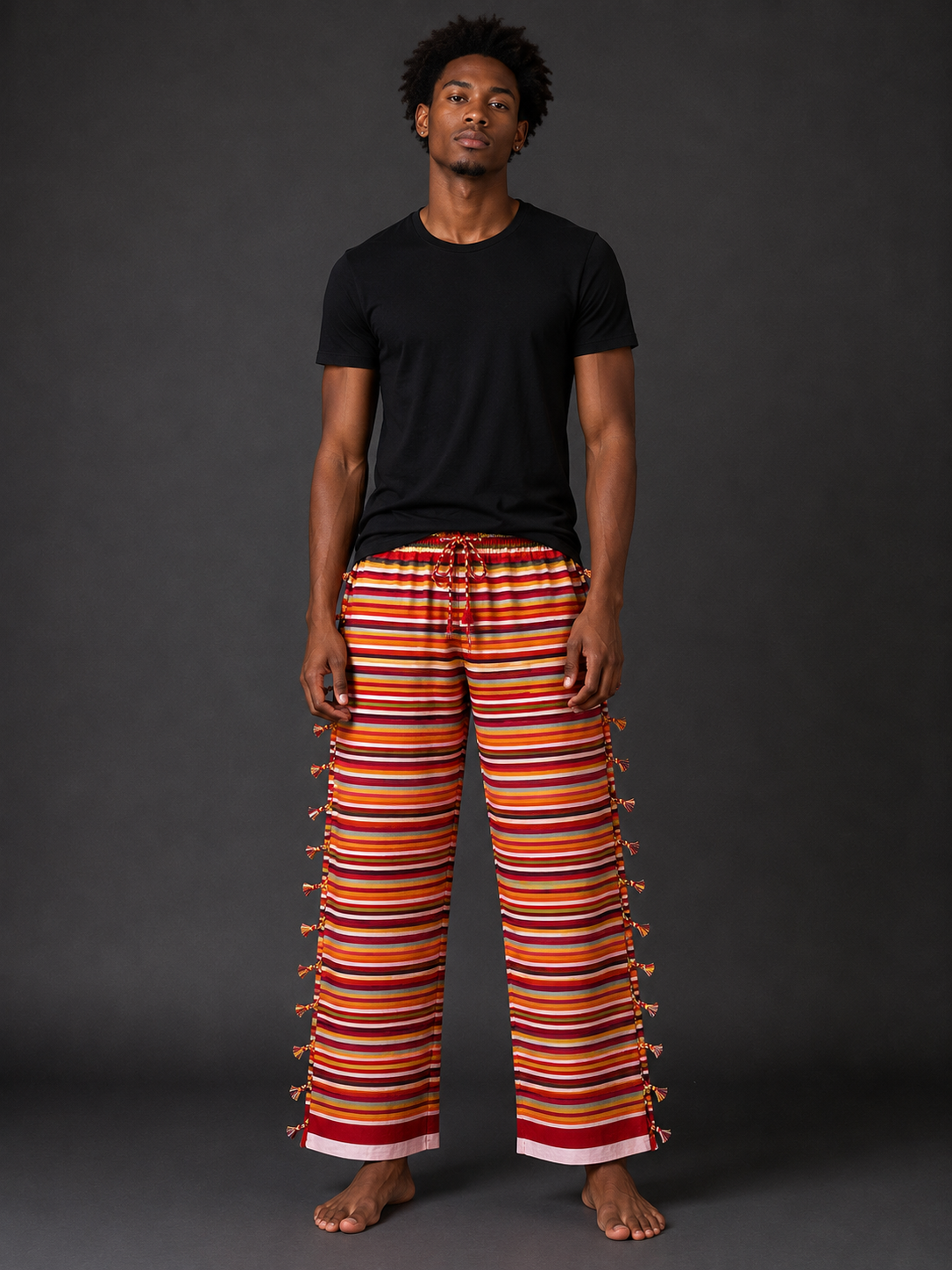Red + Orange Stripped Pants