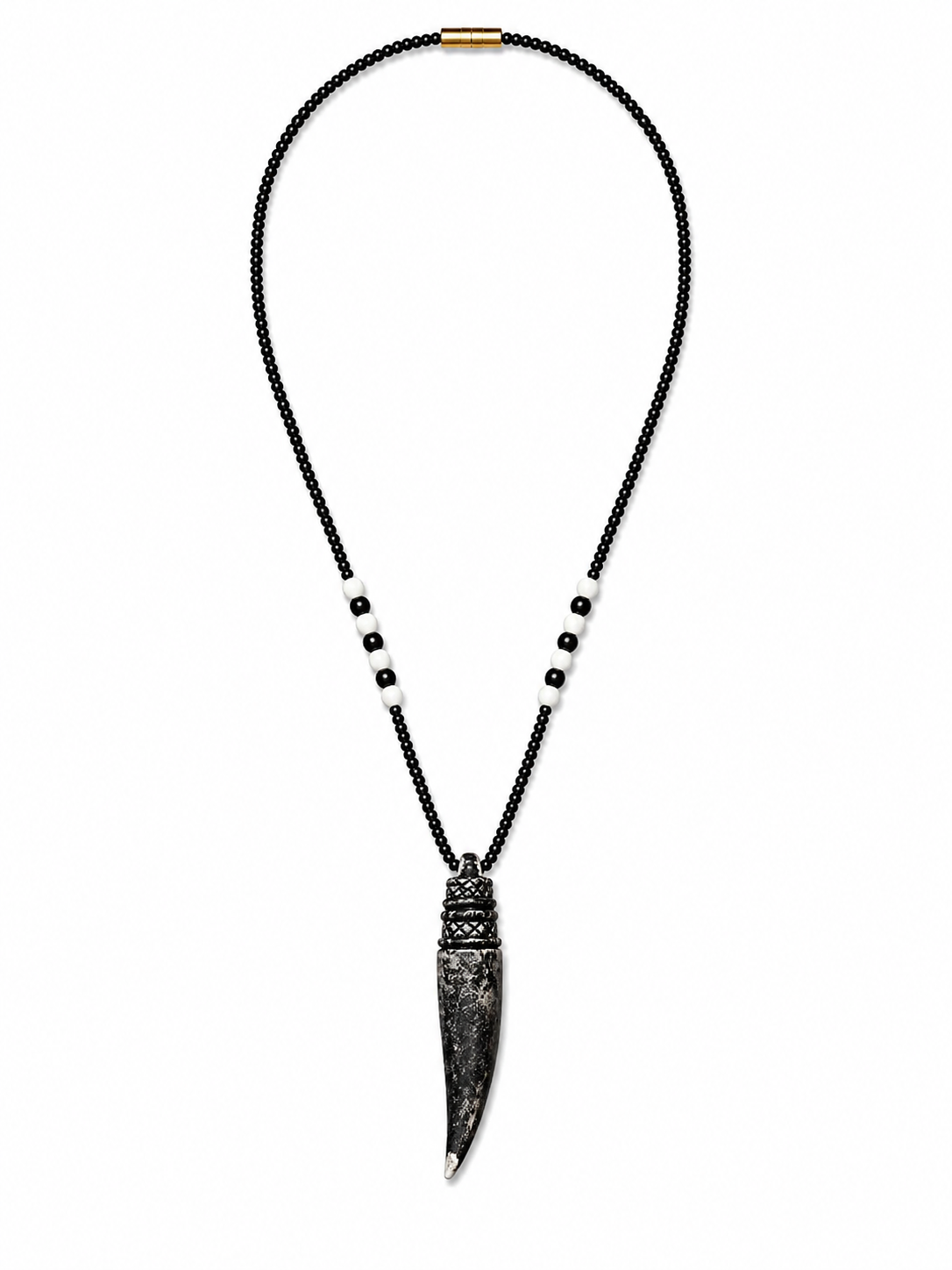 Black Carved Tooth Necklace