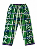 Emerald Green + Blue Plaid Tribal Pants