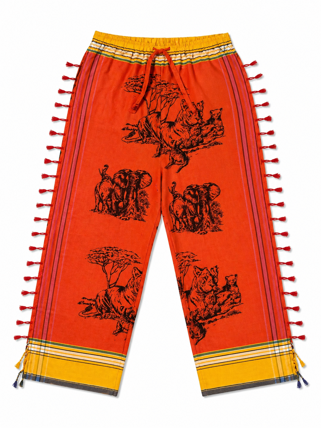 Orange Tiger + Elephant Pants