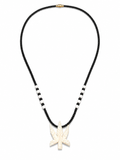 White Marijuana Leaf Necklace