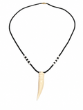 White Carved Tooth Necklace