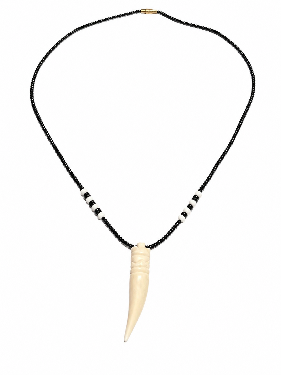 White Carved Tooth Necklace