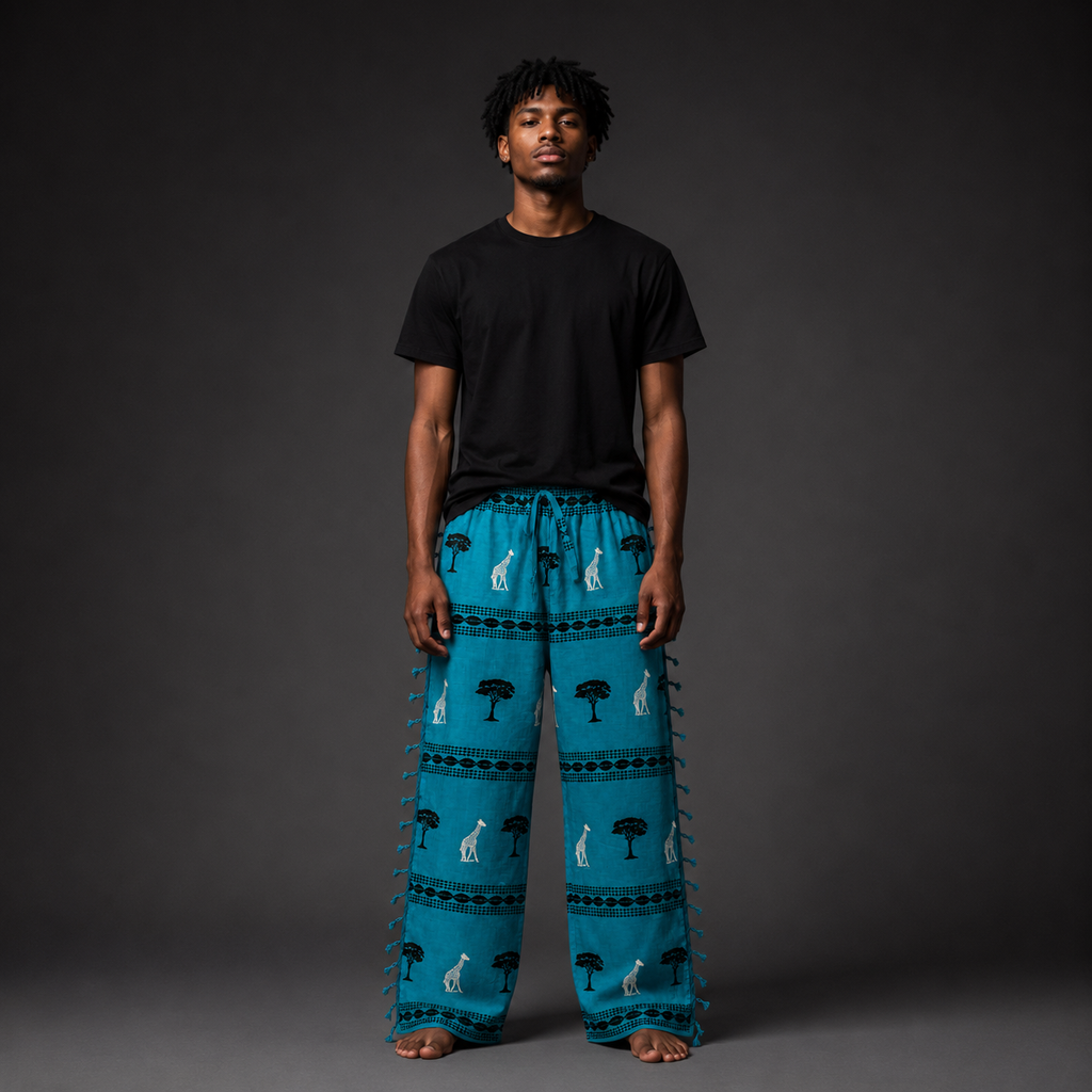Baby Blue + Giraffe Pants