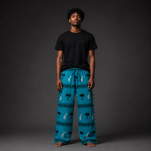 Baby Blue + Giraffe Pants