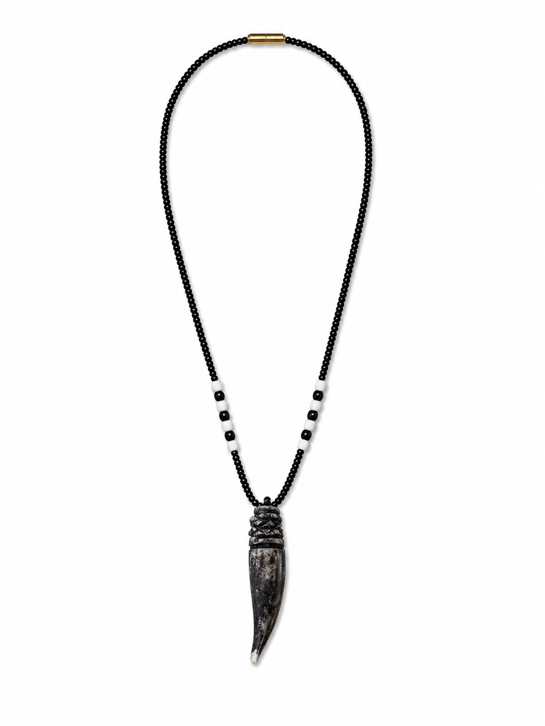 Black Carved Tooth Necklace