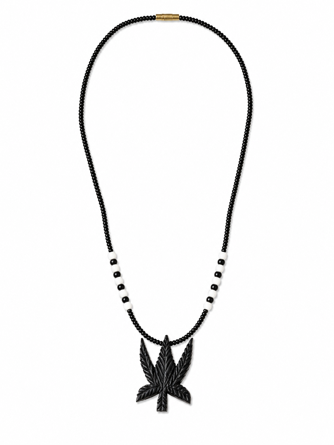 Black Marijuana Leaf Necklace