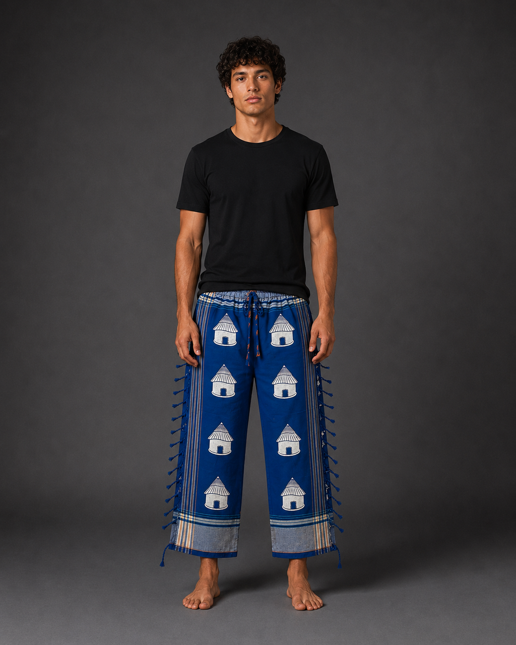Blue + Tribal Hut Pants